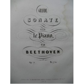 BEETHOVEN Grande Sonate op 7 Piano ca1845