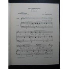 DE FONTENAILLES H. Obstination Chant Piano 1929