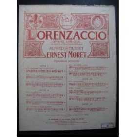 MORET Ernest Lorenzaccio No 6 Chant Piano 1920