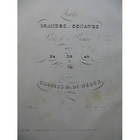 WEBER Grande Sonate op 24 Piano 1838