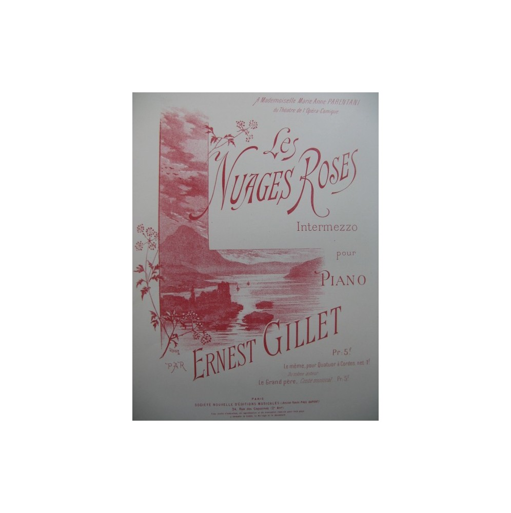 GILLET Ernest Les Nuages Roses Piano