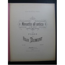 DUMONT Félix Minuetto all'antica Piano