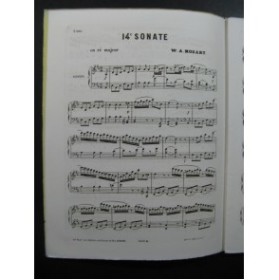 MOZART W. A. Sonate No 14 Ré Majeur Piano ca1855