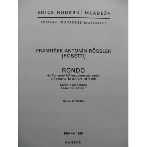 RÖSSLER Rosetti Frantisek Antonin Rondo Piano Cor