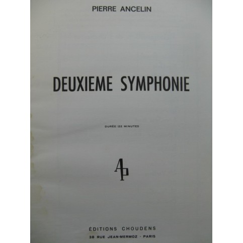 ANCELIN Pierre Deuxième Symphonie Orchestre 1965