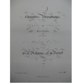 OSBORNE BÉRIOT Grandes Variations op 14 Violon Piano ca1840