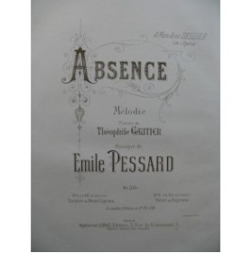 PESSARD Emile Absence Chant Piano ca1882