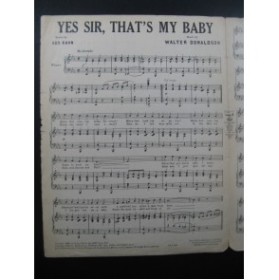 DONALDSON Walter Yes Sir ! That's My Baby Piano Chant 1926