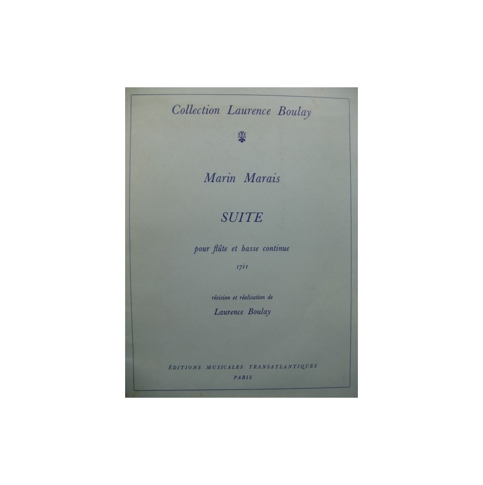 MARAIS Marin Suite Flûte Basse continue 1970