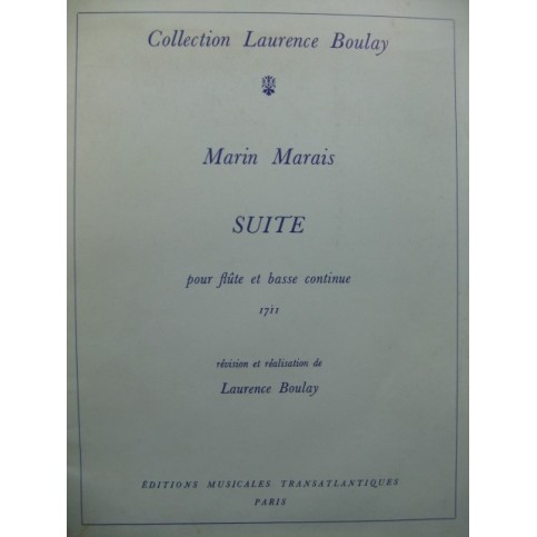 MARAIS Marin Suite Flûte Basse continue 1970