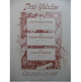 LEVADÉ Charles Aubade Mélancolique Chant Piano 1894