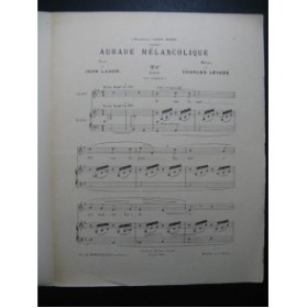 LEVADÉ Charles Aubade Mélancolique Chant Piano 1894