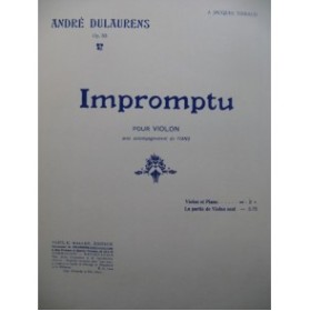 DULAURENS André Impromptu Violon Piano ca1912