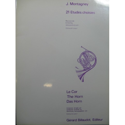 MONTAGNEY Jean 21 Etudes Choisies Cor chromatique en Fa 1979