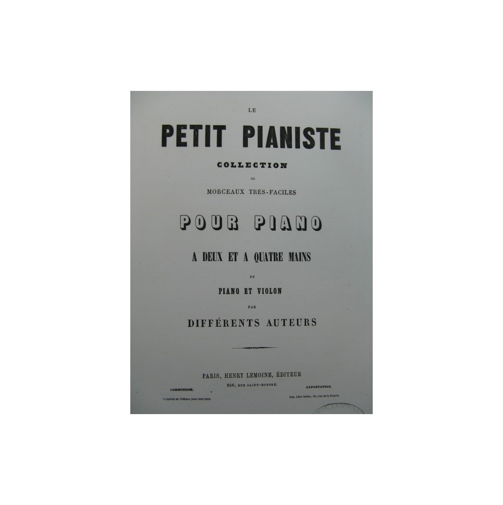 BLANC Adolphe Sonatine op 46 Piano Violon ca1855