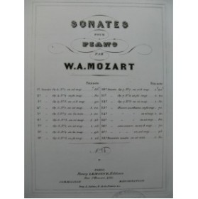 MOZART W. A. Sonate No 14 Ré Maj Piano ca1855