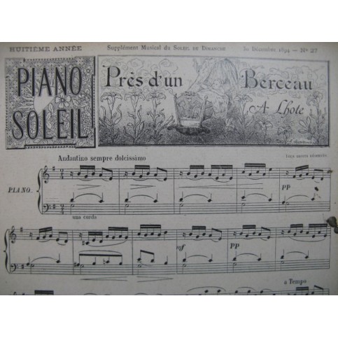 Piano Soleil No 27 A. Lhote Neustedt Th. Hirlemann Piano Piano 4 mains 1894