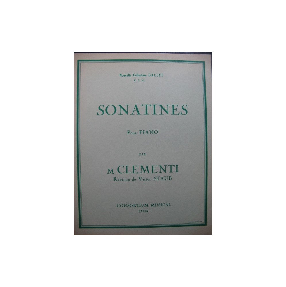 CLEMENTI Muzio Sonatines op 36 37 & 38 Piano
