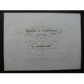 CALMBACHER V. Quadrille No 2 Piano ca1840