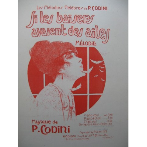 CODINI P. Si les Baisers avaient des Ailes Piano 1923