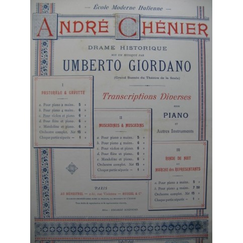 CHENIER André Muscadines et Muscadins Piano