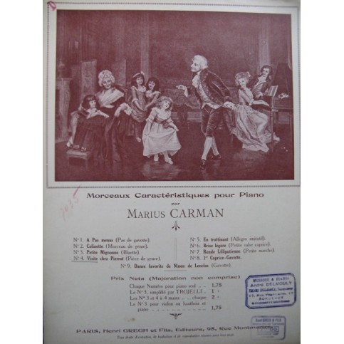 CARMAN Marius Visite chez Pierrot Piano