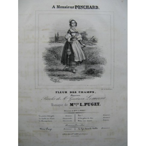 PUGET Loïsa Fleur des Champs Chant Piano ca1830