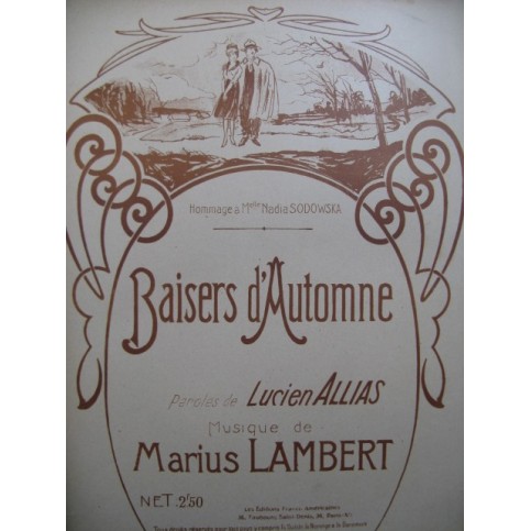 LAMBERT Marius Baisers d'Automne Piano Chant