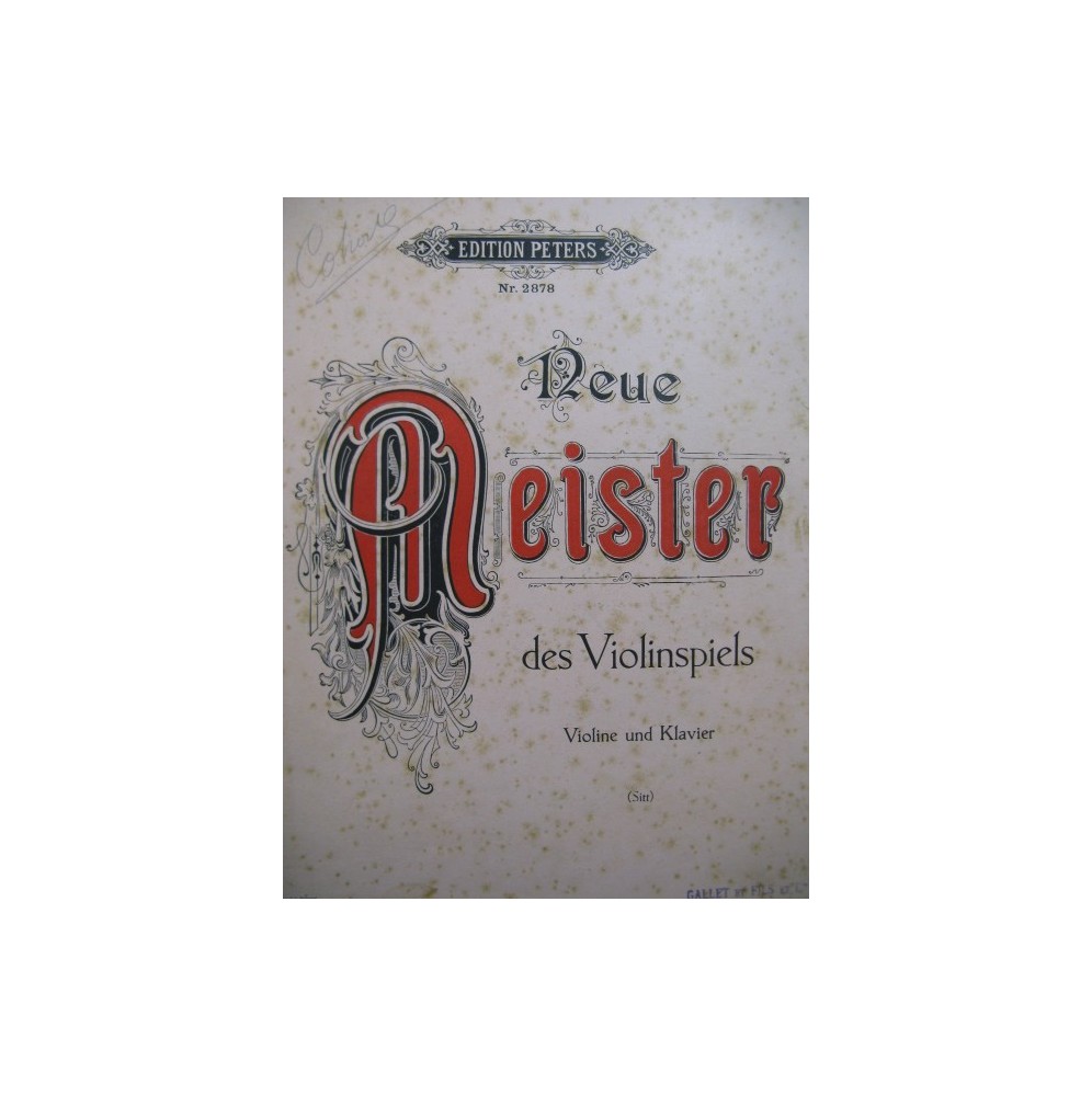 Neue Meister des Violinspiels 8 pièces Piano Violon