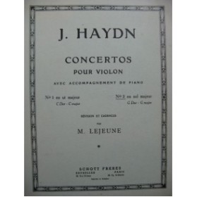 HAYDN Joseph Concerto No 2 Sol Maj Violon Piano