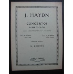 HAYDN Joseph Concerto No 2 Sol Maj Violon Piano