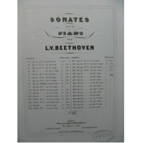 BEETHOVEN Sonate No 22 op 54 Piano ca1855