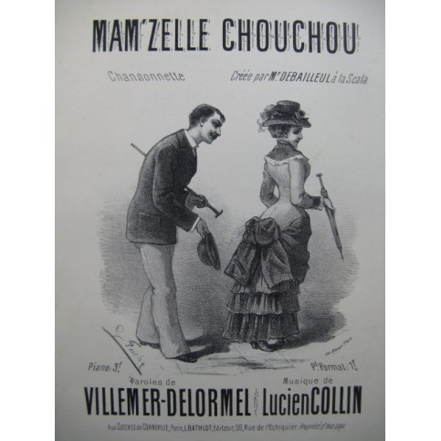 COLLIN Lucien Mam'zelle Chouchou Chant Piano XIXe
