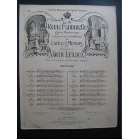 LEROUX Xavier La Reine Fiammette Elégie d'Orlanda Chant Piano 1903