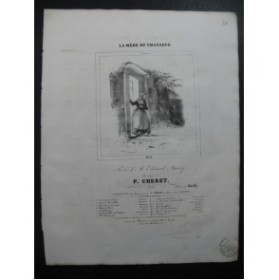 CHERET P. La Mère du Chasseur Piano Chant ca1840
