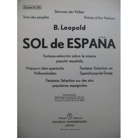 LEOPOLD B. Sol de Espana Fantaisie Orchestre 1937