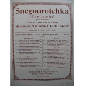 RIMSKY-KORSAKOV N. Air de Snégourotchka Chant Piano 1908