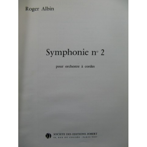 ALBIN Roger Symphonie No 2 Orchestre 1966