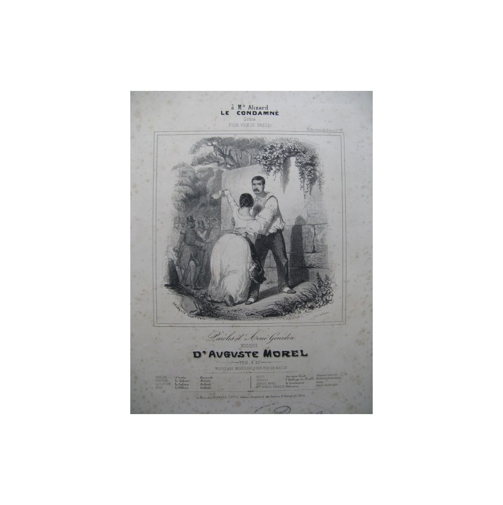 MOREL Auguste le Condamné Nanteuil Chant Piano ﻿ca1840