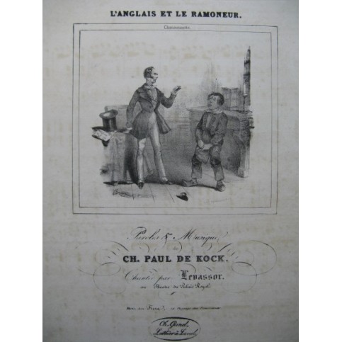 PAUL DE KOCK Ch. L'Anglais et le Ramoneur Chant Piano ca1840