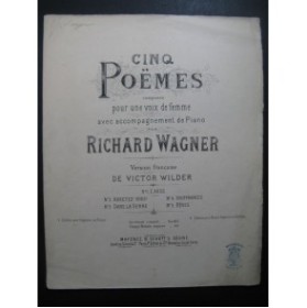 WAGNER Richard L'Ange Chant Piano ca1890