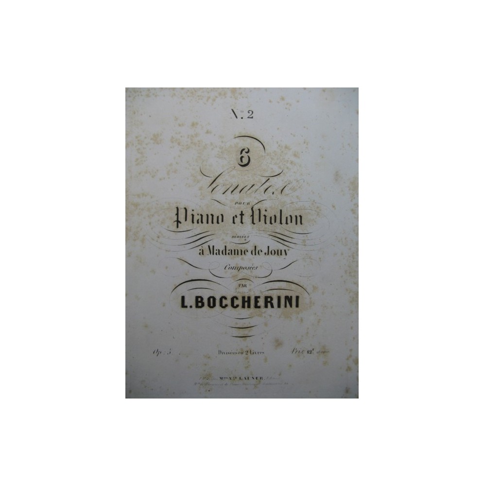 BOCCHERINI Luigi 3 Sonates op 5 Piano Violon ca1850