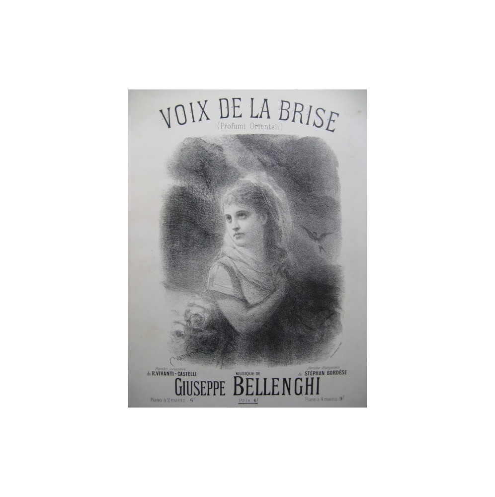 BELLENGHI Giuseppe Voix de la Brise Chant Piano 1887