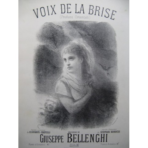 BELLENGHI Giuseppe Voix de la Brise Chant Piano 1887