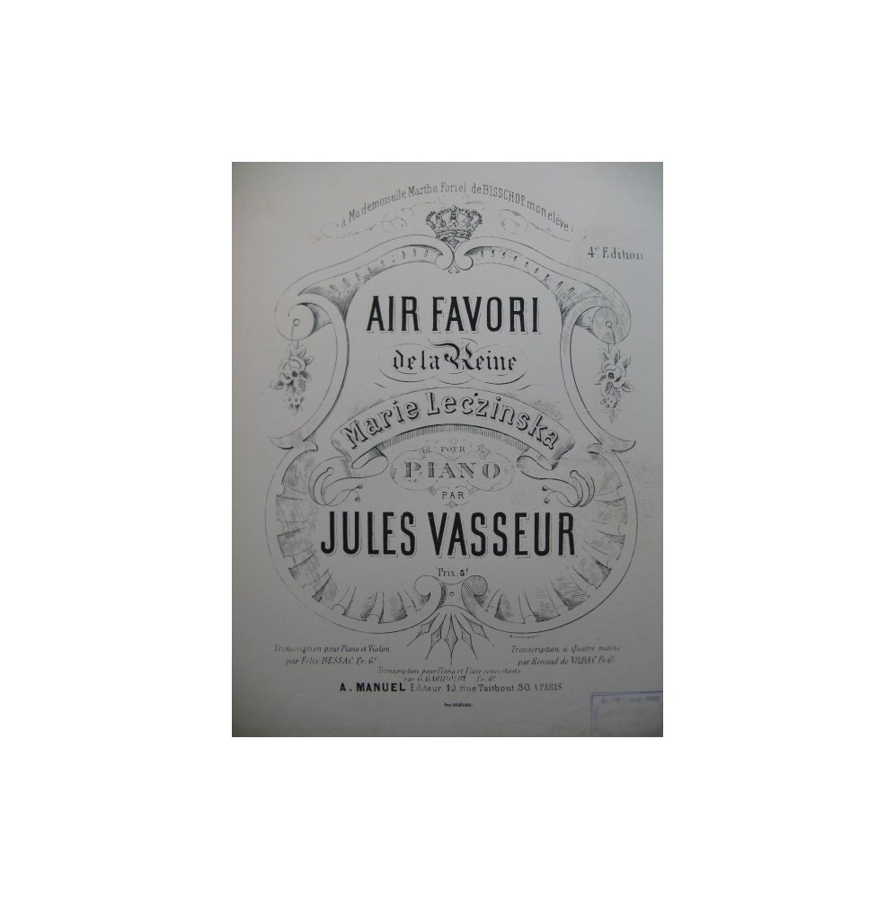 Vasseur Jules Air Favori Piano