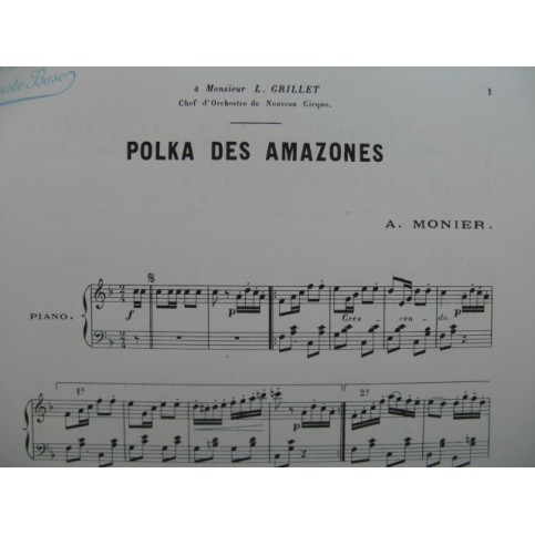 MONIER A Polka des Amazones Piano
