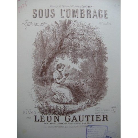 GAUTIER Léon Sous l'Ombrage Piano