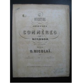 NICOLAÏ Otto Les Joyeuses Commères de Windsor Ouverture Piano 4 mains ca1870