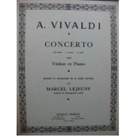 VIVALDI Antonio Concerto Sol mineur Piano Violon