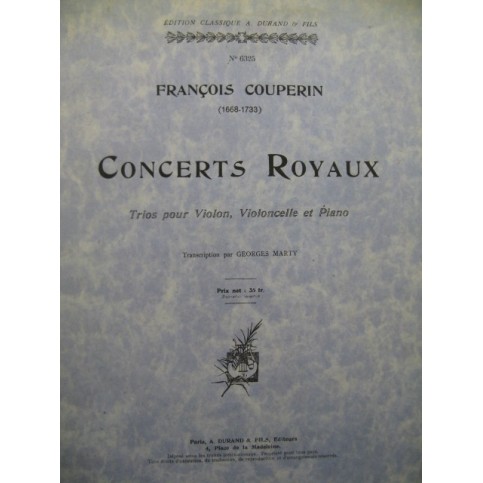 COUPERIN François Concerts Royaux Piano Violon Violoncelle 1929
